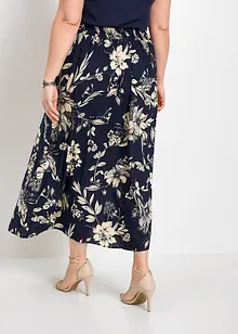 Viscose maxi rok met comfortband en strikkoordjes, bonprix