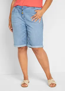 Comfort stretch jeans bermuda met borduursel en comfortband, bonprix