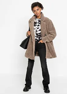 Korte oversized coat in wollen look, bonprix