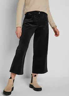 Wijde stretch corduroy culotte met high-waist comfortband, 7/8 lengte, bonprix