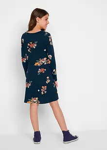 Meisjes jersey jurk met bloemenprint en lange mouwen, bonprix