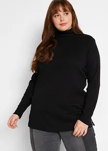 Geribde longsleeve met col, bonprix