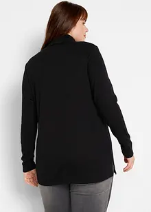 Geribde longsleeve met col, bonprix