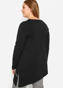 Longshirt met asymmetrische snit en glitter, bonprix