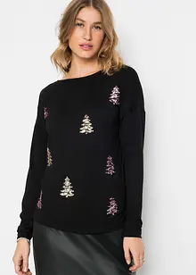 Oversized shirt met kerstmotief, bonprix