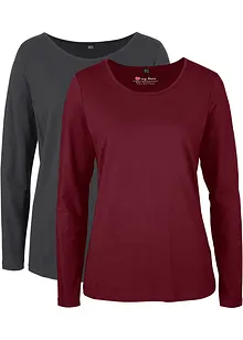 Longsleeve met ronde hals (set van 2), bonprix