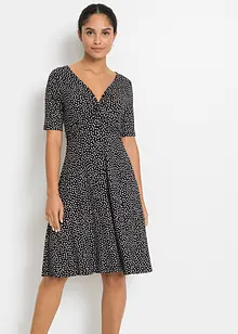 Gedessineerde jersey jurk met drapering in een zachte viscosemix, bonprix