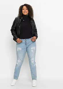 Boyfriend jeans destroyed met gerecycled polyester, bonprix