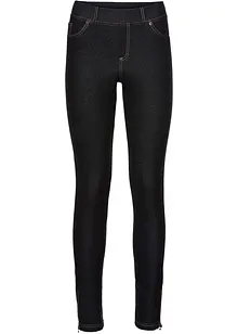 Legging in denim look met ritsen, bonprix