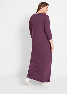 Viscose maxi jurk in lichte A-lijn, 3/4 mouw, bonprix