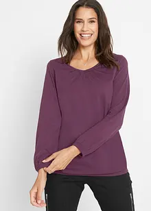 Katoenen longsleeve met elastiek, bonprix