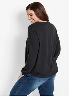 Katoenen longsleeve met elastiek, bonprix