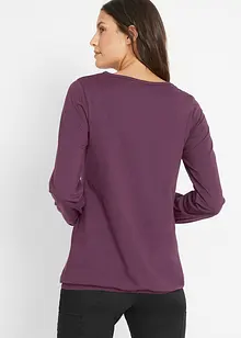 Katoenen longsleeve met elastiek, bonprix