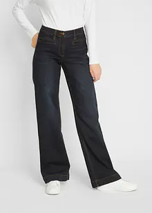 Wide leg jeans met mid waist, bonprix