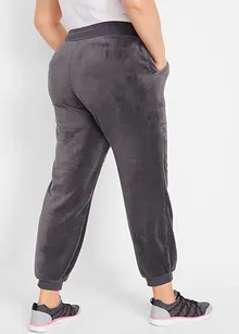 Fleece joggingbroek met boorden, bonprix