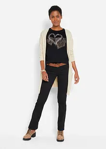 Katoenen shirt met hart, biologisch katoen, bonprix