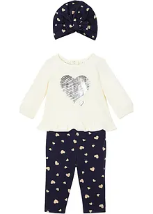 Baby shirt, legging en muts (3-dlg. set) van biologisch katoen, bonprix