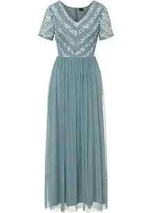 Maxi jurk met lovertjesborduursel, bonprix