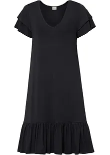 Jersey jurk met volants in een viscosemix, bonprix