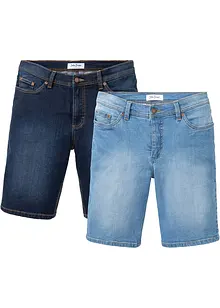Stretch jeans bermuda, regular fit (set van 2), bonprix