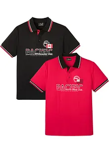 Poloshirt van puur katoen (set van 2) met korte mouw, bonprix