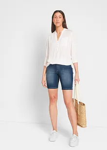Straight jeans bermuda met mid waist, bonprix