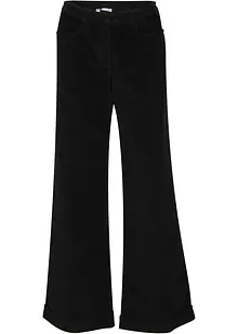 Wijde stretch Marlene Dietrich broek van corduroy met elastische high-waist band, bonprix