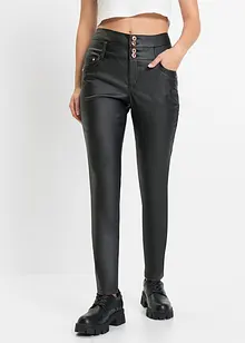 Imitatieleren broek high waist, bonprix