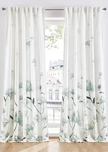 Microvezel gordijn met bloemenprint (1 stuk), bonprix