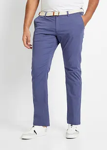 Regular fit stretch chino met comfort fit en riem, straight, bonprix