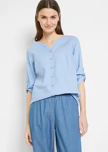 Blouse met linnen, 3/4 mouw, bonprix