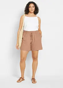 Paperbag short met linnen, bonprix