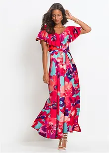 Maxi jurk met volant en ceintuur, BODYFLIRT boutique