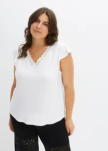 Shirt met kant van viscose, bonprix