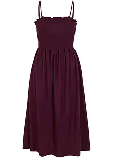 Jersey rok met smokwerk, kuitlang, bonprix
