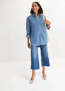 Oversized stretch spijkerblouse, bonprix