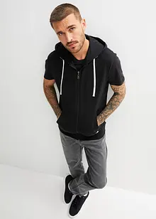 Sweatvest met capuchon in een zachte katoenmix, bonprix