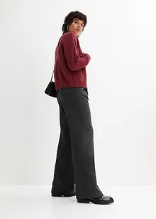 Broek met wijde pijpen in wollen look, bonprix