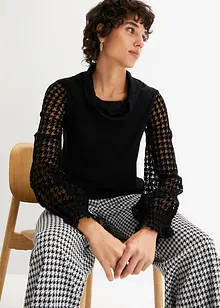 Longsleeve met mesh mouwen, bonprix