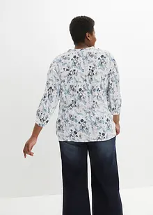 Crinkle blouse met 3/4 mouwen en turn-ups, bonprix