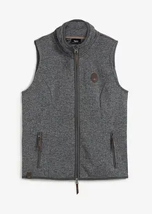 Mouwloos fleece vest met contrastkleurige paspels, bonprix