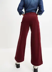 Wijde stretch Marlene Dietrich broek van corduroy met elastische high-waist band, bonprix