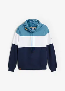 Sweater met gedessineerde kraag van biologisch katoen, bonprix