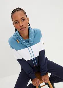 Sweater met gedessineerde kraag van biologisch katoen, bonprix