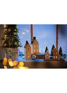 LED ornament huizen met dennenbomen, bonprix