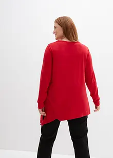 Longshirt met asymmetrische snit en glitter, bonprix