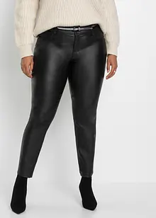 Stretch broek met coating, bonprix