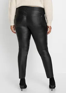 Stretch broek met coating, bonprix