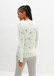 Gedessineerde longsleeve met knoopsluiting, bonprix