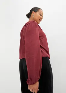 Satijnen blouse in wikkellook, bonprix